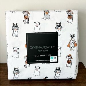 🐶Cynthia Rowley Halloween Dogs Dachshund Mutt Beagle Dog FULL 4pc Sheet Set New
